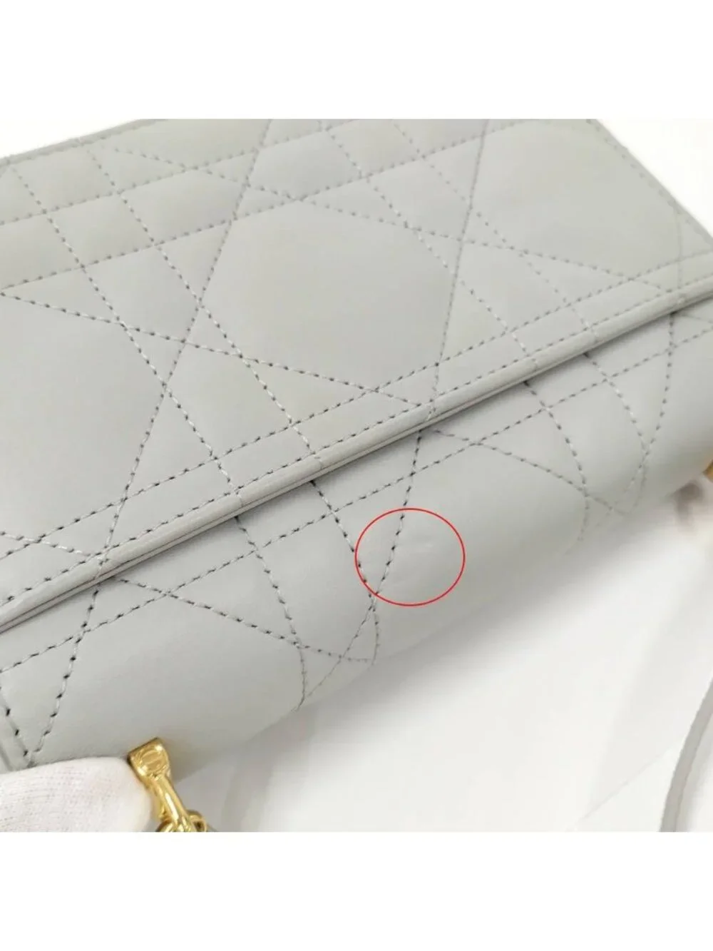 Dior Miscaro Mini Bag Macro Cannage Lambskin Light Gray